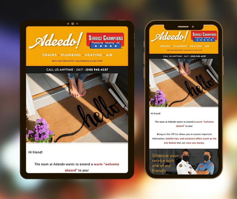 Adeedo non-club newsletter — multi-device mockup