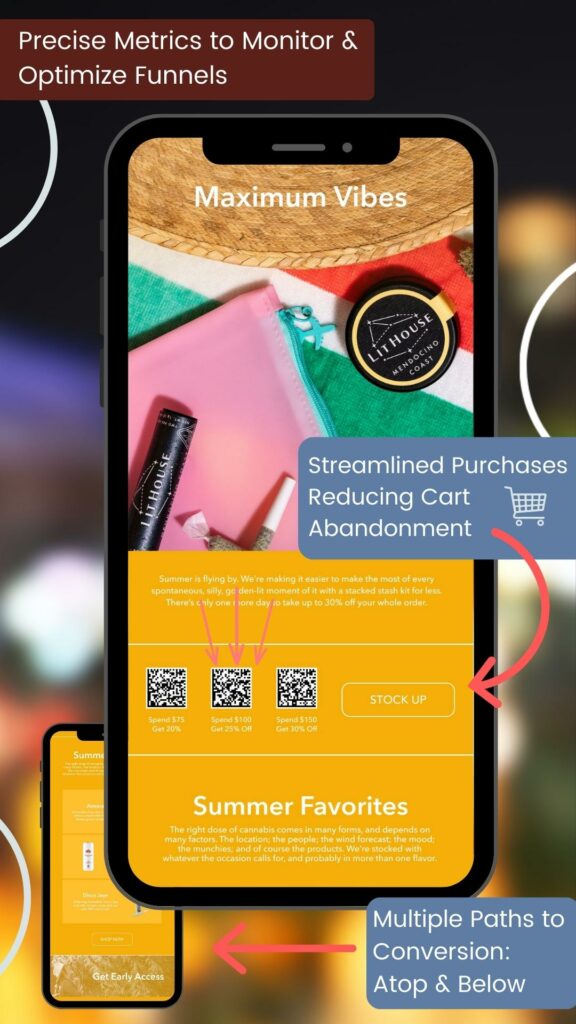 MedMen campaigns — SMS and Instagram Reel mockups, version 2