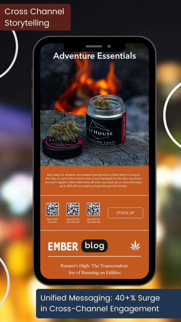 MedMen campaigns — SMS and Instagram Reel mockups, version 4