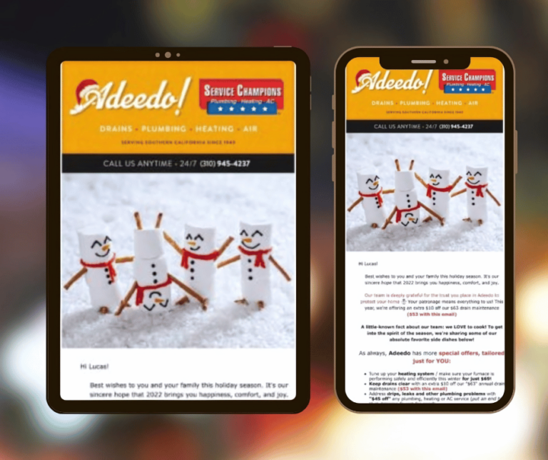 Adeedo non-club newsletter — multi-device mockup, alternate